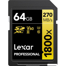 Карта памяти Lexar Professional 1800x SDXC LSD1800064G-BNNNG 64GB