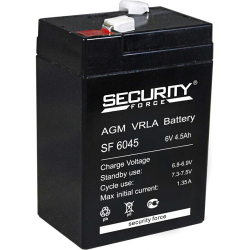 Аккумулятор для ИБП Security Force SF 6045 (6В/4.5 А·ч)