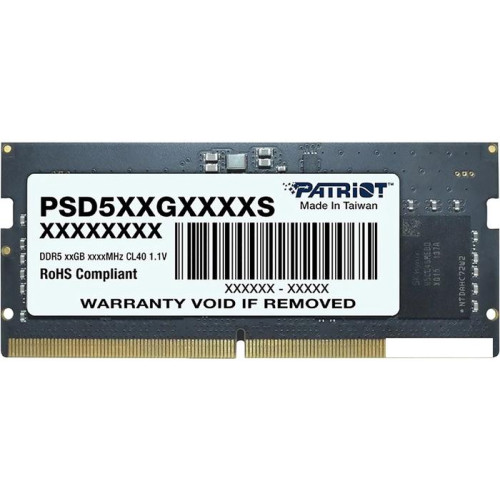 Оперативная память Patriot Signature Line 8ГБ DDR5 4800 МГц PSD58G480041S