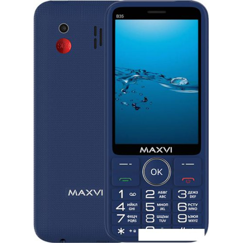 Кнопочный телефон Maxvi B35 (синий)