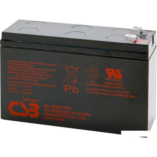 Аккумулятор для ИБП CSB HR1224W F2 (12В/6.4 А·ч)