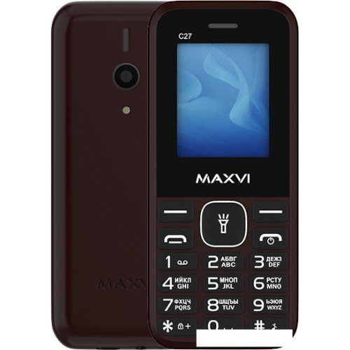 Кнопочный телефон Maxvi C27 (коричневый)