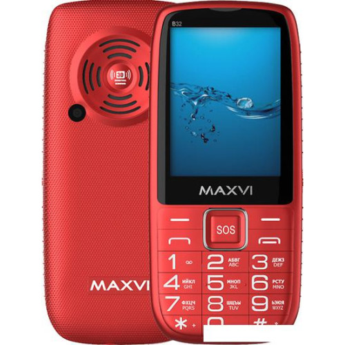 Кнопочный телефон Maxvi B32 (красный)