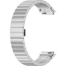 Браслет Rumi Snake металлический блочный для Huawei Band 7 (серебристый)
