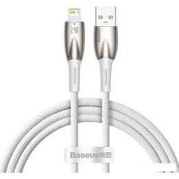 Кабель Baseus Glimmer Series Fast Charging Data Cable USB Type-A - Lightning 2.4A CADH000202 (1 м, белый)