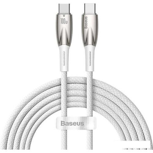 Кабель Baseus Glimmer Series Fast Charging Data Cable USB Type-C - Type-C 100W CADH000702 (1 м, белый)