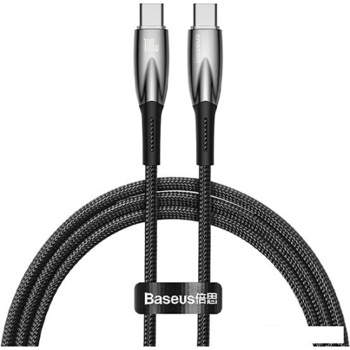 Кабель Baseus Glimmer Series Fast Charging Data Cable USB Type-C - Type-C 100W CADH000701 (1 м, черный)