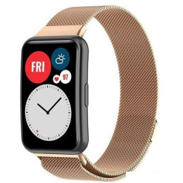 Браслет Rumi Milanese loop металлический для Huawei Watch FIT, Watch FIT Elegant (красное золото)