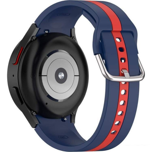 Ремешок Rumi Sport Line силиконовый для Samsung Galaxy Watch4/5 (20 мм, синий/красный)