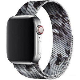 Браслет Rumi Milanese loop металлический для Apple Watch 42/44/45mm (серый камуфляж)