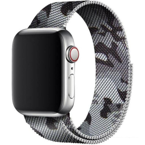 Браслет Rumi Milanese loop металлический для Apple Watch 42/44/45mm (серый камуфляж)