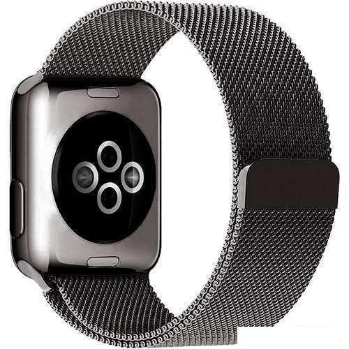 Браслет Rumi Milanese loop металлический для Apple Watch 42/44/45mm (черный)