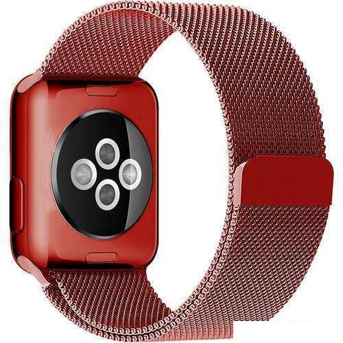 Браслет Rumi Milanese loop металлический для Apple Watch 38/40/41mm (красный)