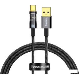Кабель Baseus Explorer Series Auto Power-Off Fast Charging USB Type-A -USB Type-C (1 м, черный)