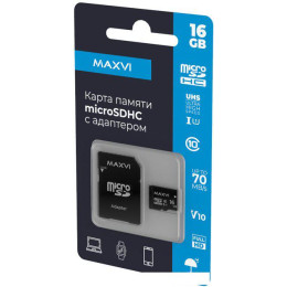Карта памяти Maxvi microSDHC 16GB Class 10 UHS-I (1) MSD16GBC10V10
