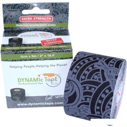 Тейп Dynamic Tape DT50TTEB (5 см x 5 м, черный/серое тату)