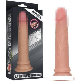 Реалистичный фаллоимитатор Lovetoy Dual-Layered Silicone Cock 19 см LV4002 Flesh