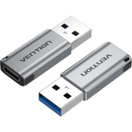 Адаптер Vention CDPH0 USB Type-A - USB Type-C (серебристый)