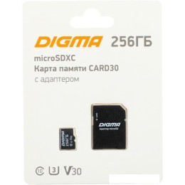 Карта памяти Digma MicroSDXC Class 10 Card30 DGFCA256A03