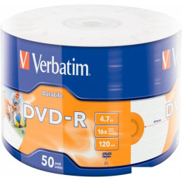 DVD-R диск Verbatim 4.7Gb 16x 43793 (50 шт)