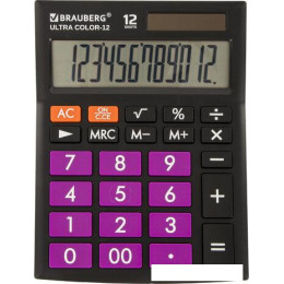 Бухгалтерский калькулятор BRAUBERG Ultra Color-12-BKPR 250501 (черный/фиолетовый)