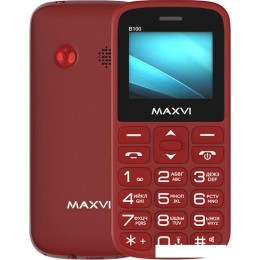 Кнопочный телефон Maxvi B100 (винный красный)