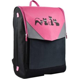 Школьный рюкзак Феникс+ Кошки 54141 (черный/розовый)