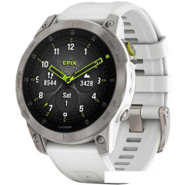 Умные часы Garmin Epix Sapphire Gen 2 (серебристый титан/белый)
