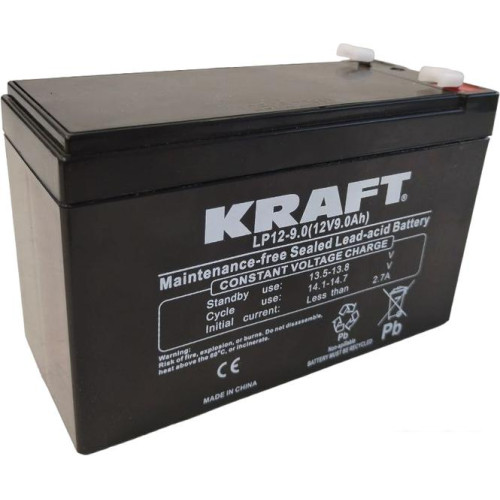 Аккумулятор для ИБП KRAFT LP12-9 (12V/9Ah)