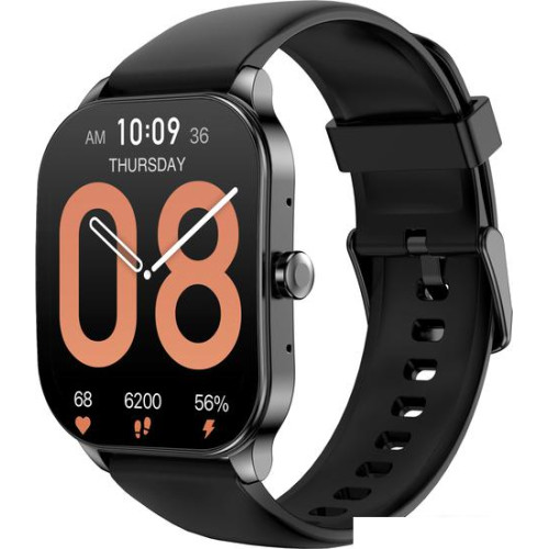 Умные часы Amazfit Pop 3S (черный, с силиконовым ремешком)