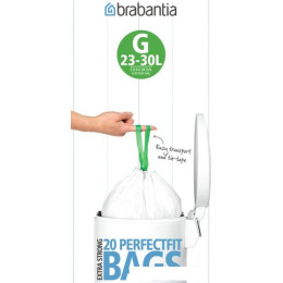 Пакеты для мусора Brabantia PerfectFit G 23-30 л 246265 (20 шт, белый)