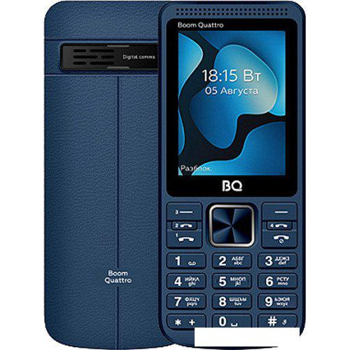Кнопочный телефон BQ-Mobile BQ-2455 Boom Quattro (синий)