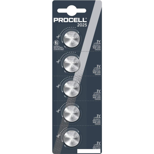 Батарейка DURACELL Procell Lithium CR2025 5 шт.