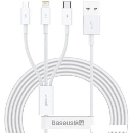 Кабель Baseus Superior Series Fast Charging USB Type-A - USB Type-C/microUSB/Lightning (1 м, белый)