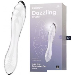 Двусторонний фаллоимитатор Satisfyer Dazzling Crystal 1 18.5 см 4045658 (прозрачный/стеклянный)