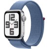 Умные часы Apple Watch SE 2 40 мм (алюминиевый корпус, серебристый/синий шторм, нейлоновый ремешок)