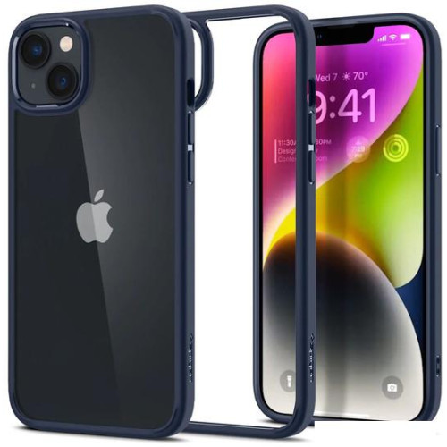 Чехол для телефона Spigen Ultra Hybrid для iPhone 14 ACS05045 (прозрачный/синий)