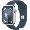 Умные часы Apple Watch Series 9 45 мм (алюминиевый корпус, серебристый/грозовой синий, спортивный силиконовый ремешок M/L)
