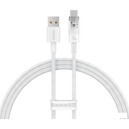 Кабель Baseus Explorer Series Fast Charging Cable with Smart Temperature Control 100W USB Type-A - USB Type-C (1 м, белый)