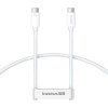 Кабель Baseus Superior Series 2 USB4 Full-Function Fast Charging Cable 240W USB Type-C - USB Type-C (1 м, белый)