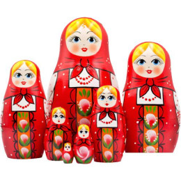 Развивающая игра Брестская Фабрика Сувениров В красном платке и сарафане с орнаментом (набор 7 шт)