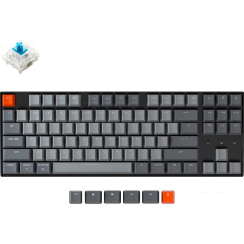 Клавиатура Keychron K8 White LED K8-G2 (Gateron G Pro Blue, нет кириллицы)