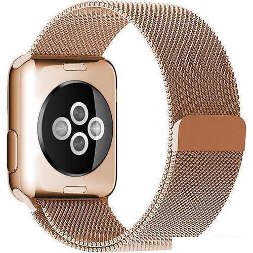 Браслет Rumi Milanese loop металлический для Apple Watch 42/44/45mm (красное золото)