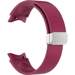 Ремешок Rumi Flex Buckle силиконовый для Samsung Galaxy Watch4/5/6 (20 мм, бургунди)