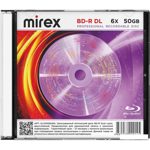 BD-R диск Mirex 50Gb 6х UL141006A6S (1 шт.)
