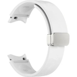 Ремешок Rumi Flex Buckle силиконовый для Samsung Galaxy Watch4/5/6 (20 мм, белый)