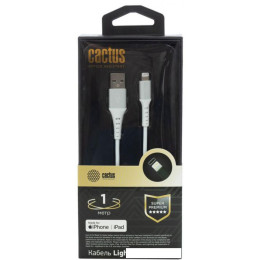Кабель CACTUS USB Type-A - Lightning CS-LG.USB.A-1 (1 м, белый)