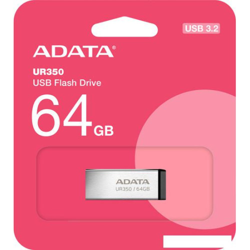 USB Flash ADATA UR350 64GB UR350-64G-RSR/BK (серебристый/черный)