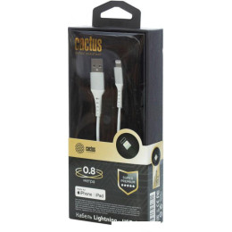 Кабель CACTUS USB Type-A - Lightning CS-LG.USB.A-0.8 (0.8 м, белый)