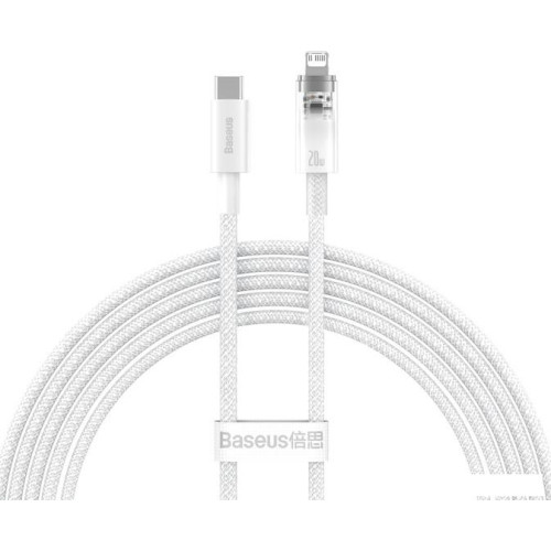 Кабель Baseus Explorer Series Fast Charging Cable with Smart Temperature Control 20W USB Type-C - Lightning (2 м, белый)